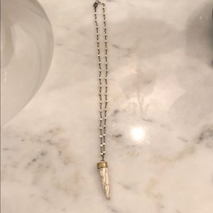 Gold/Creme Necklace with Horn
